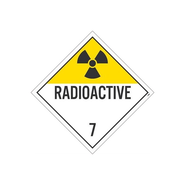 Nmc Radioactive 7 Dot Placard Sign, Pk50, Material: Pressure Sensitive Removable Vinyl .0045 DL16PR50 - main